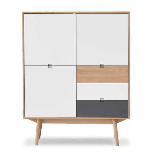 Hohes Sideboard - CITY  - PBJ Design House - modern / Eiche / Nussbaum