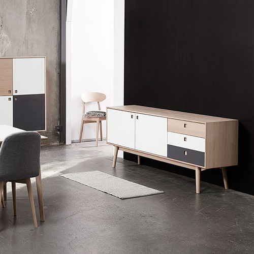 Modernes Sideboard - CITY - PBJ Design House - Eiche / Nussbaum / Massivholz