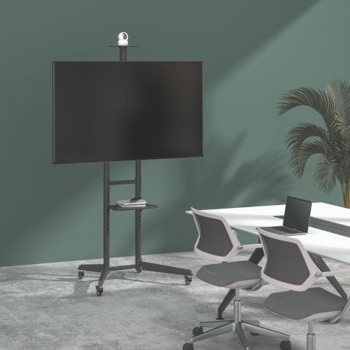Moderner TV-Ständer - T1040 - LUMI LEGEND CORP. - mit Rollen / Stahl / für Gewerbegebrauch