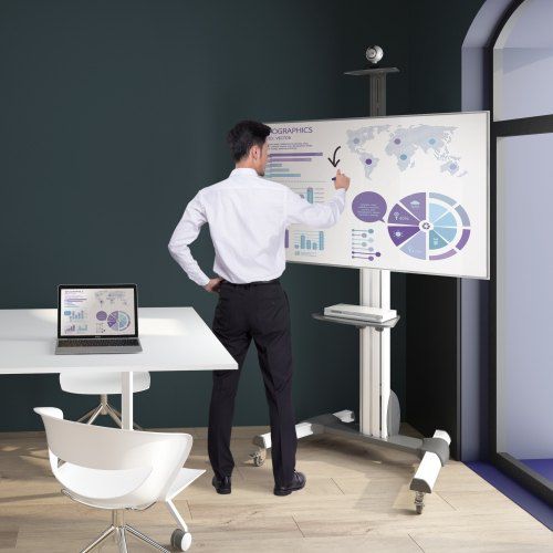 Moderner TV-Ständer - TT05 - LUMI LEGEND CORP. - mit Rollen / Aluminium / für Büro