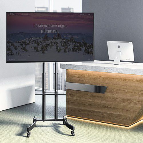 Moderner TV-Ständer - T1029/T1030 - LUMI LEGEND CORP. - mit Rollen / Stahl / für Gewerbegebrauch