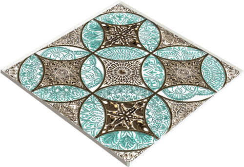 Verkleidungs-Dekorplatte - ORIENTAL 2 BLU AND BRAUN - Crystalexe - wandmontiert / für Innenausbau / für Fußboden