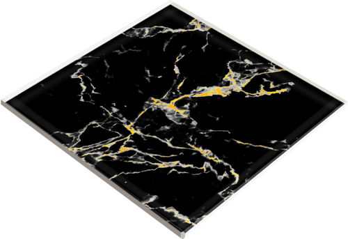Glas-Bodenbelag - CALACATTA BLACK GOLD - Crystalexe - für den Innenraum / für Treppenstufen / für Dienstleistungsbereich