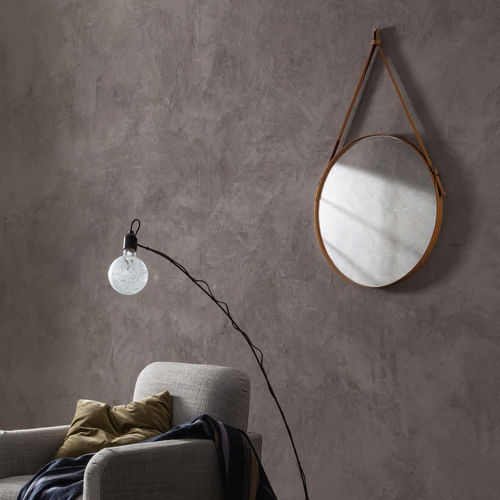 Wandmontierter Spiegel - EFFIGIES - Limac Design® - modern / rund / Leder