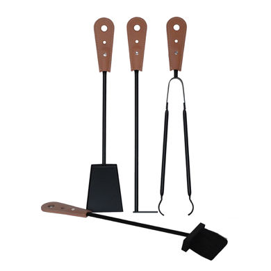 Stahl-Kamingerät - LARA - Limac Design® - Leder