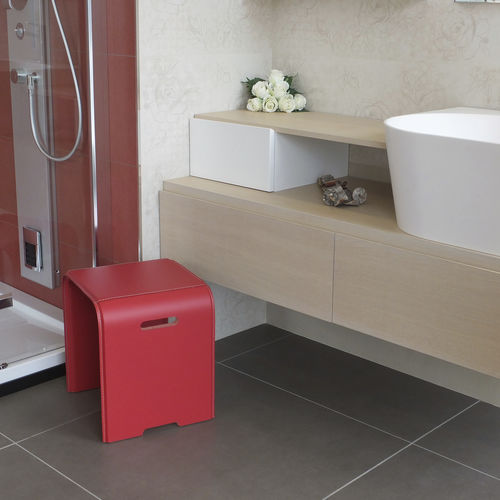 Design-Hocker - SGABY - Limac Design® - Leder / geformtes Sperrholz / handgefertigt