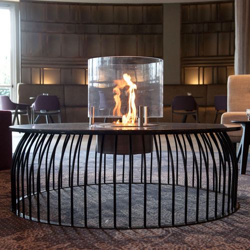 Moderner Couchtisch - ECOSMART FIRE AB3 - Cheminée sur mesure - France - Metall / Gestell aus Metall / rund