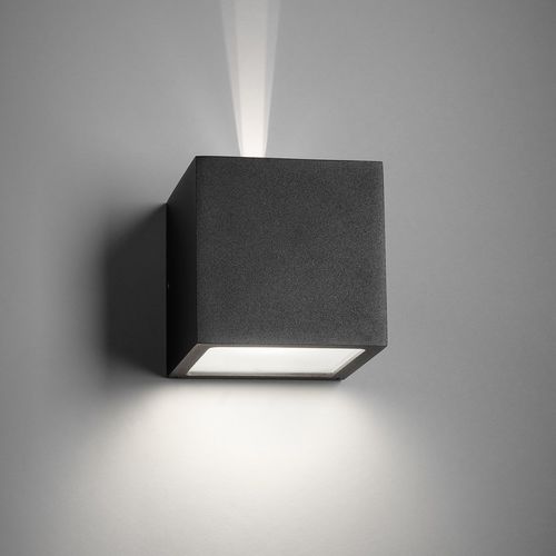 Moderne Wandleuchte - CUBE - LIGHT POINT - für Außenbereich / Aluminium / in Würfelform