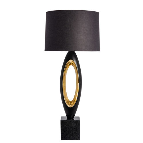 Tischlampe - RONDO - Heathfield and Comapny - Leinen / Marmor / modern