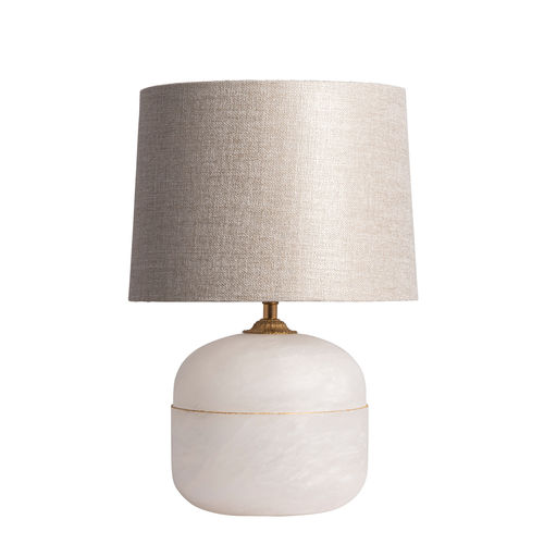 Tischlampe - PHOEBE - Heathfield and Comapny - Leinen / Alabaster / modern