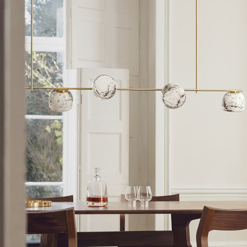 Hängelampe - ORLA 5 LIGHT HORIZONTAL  - Heathfield and Comapny - Messing / Glas / modern