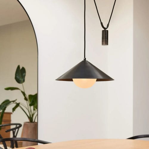 LED-Seilleuchte - MIKO  - Heathfield and Comapny - konisch / Bronze / Glas