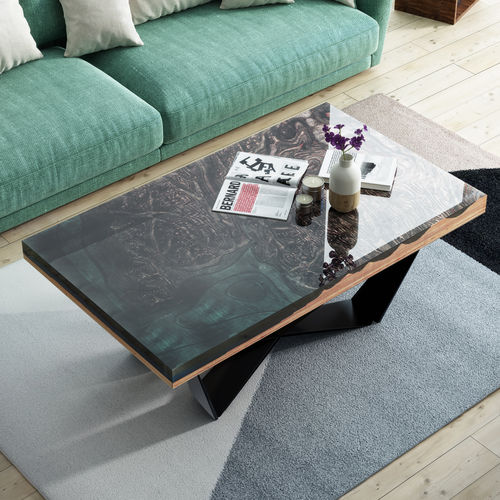 Couchtisch / skandinavisches Design - TERRA - Ambivalent Design - Massivholz / Sperrholz / Gestell aus Metall