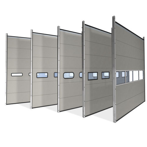 Industrietor / anodisiertes Aluminium - ISO 40 - Promstahl - Sektional / Aluminium / Stahl