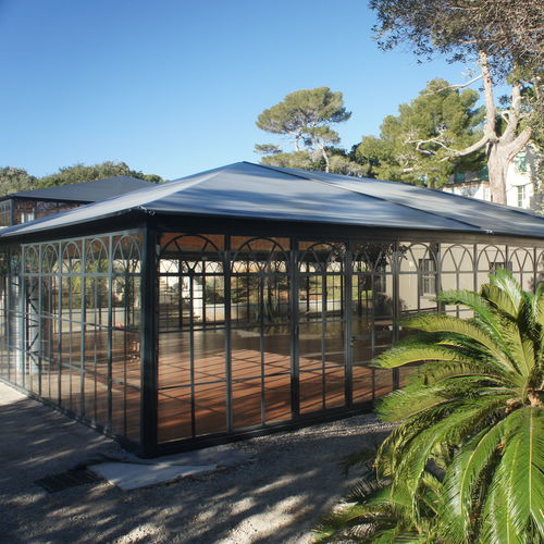 Selbsttragende Veranda - ABRI AND CO - galvanisiertem Stahl / für Gewerbegebrauch