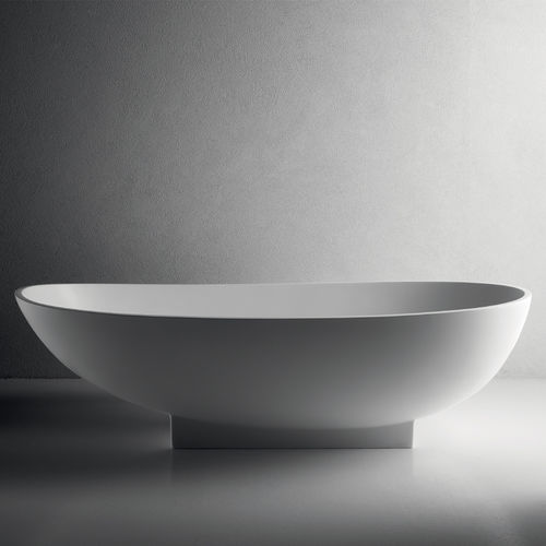 Ovale Badewanne - CONCA V - BRERA - freistehend / Verbundwerkstoff / weiß