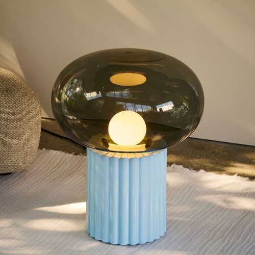 Bodenlampe - FUNGI - favius - geblasenes Glas / Keramik / modern