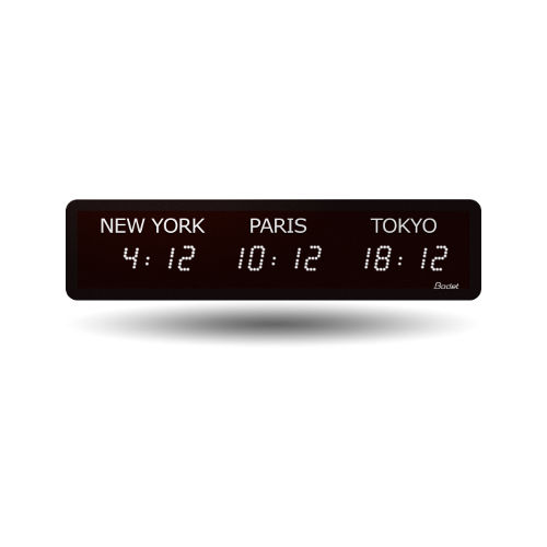 Moderne Uhr - MULTI TIME ZONE - Bodet Time - wandmontiert / digital / für Flughafen