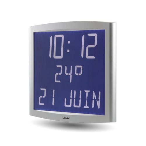 Moderne Uhr - OPALYS : DATE - Bodet Time - wandmontiert / Tisch / mit LCD-Digitalanzeige