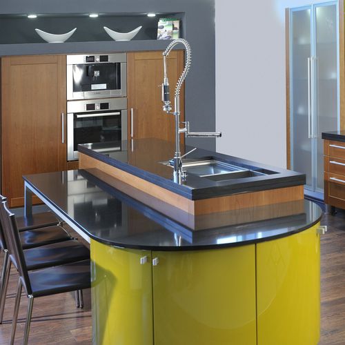 Kunststein-Arbeitsplatte - ESSENTIAL GOBI GREY - Technistone a.s. - für Küche / grau / schwarz