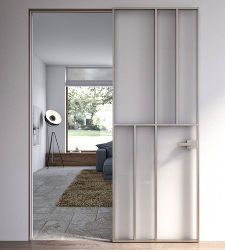 Bündige Tür - CÉLINE - ALBED - für Innenbereich / Aluminium / anodisiertes Aluminium