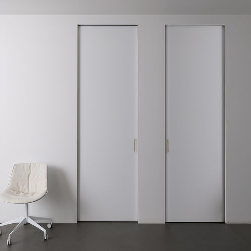 Tür für Innenbereich - QUADRA - ALBED - Holz / Leder / mit Sicherheitsglas