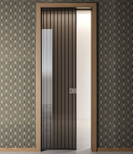Tür für Innenbereich - RI-TRAIT 8B - ALBED - Aluminium / mit Sicherheitsglas / Einbaukasten