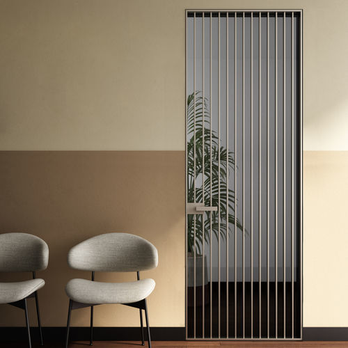 Bündige Tür - RI-TRAIT 8B - ALBED - für Innenbereich / Aluminium / mit Sicherheitsglas