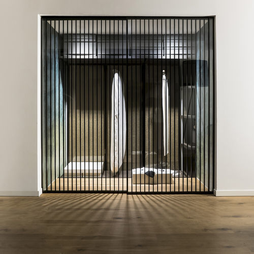 Tür für begehbaren Kleiderschrank / für Innenbereich - RI-TRAIT 8B - ALBED - Aluminium / anodisiertes Aluminium / Schiebe