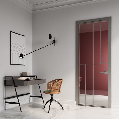 Tür für Innenbereich - CÉLINE - ALBED - Aluminium / anodisiertes Aluminium / mit Sicherheitsglas