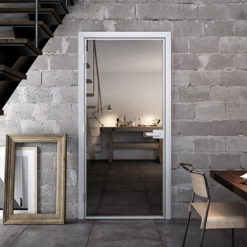 Tür für Innenbereich - QUIES  - ALBED - Aluminium / Glas / teleskopisch