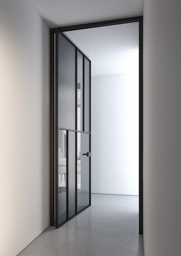 Tür für Innenbereich - CÉLINE - ALBED - Aluminium / Glas / Schiebe