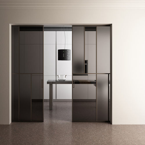 Tür für Innenbereich - CÉLINE - ALBED - Aluminium / Schiebe / einflügelig