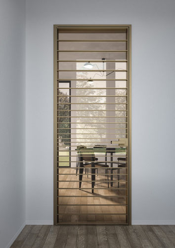 Tür für Innenbereich - RI-TRAIT 8B - ALBED - Aluminium / mit Sicherheitsglas / Schiebe