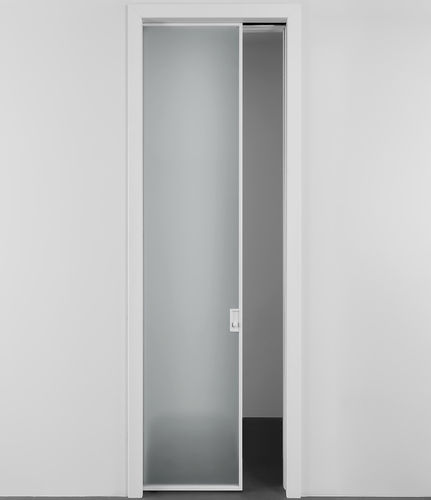 Tür für Innenbereich - PRIMA - ALBED - Aluminium / mit Sicherheitsglas / Einbaukasten