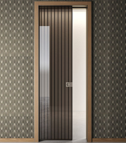 Tür für Innenbereich - RI-TRAIT 8B - ALBED - Aluminium / Glas / Einbaukasten