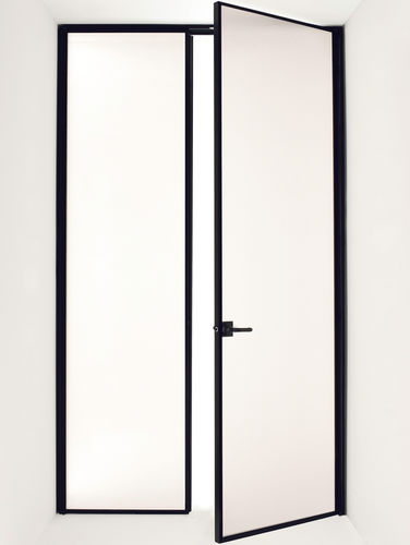 Tür für Innenbereich - PRIMA - ALBED - anodisiertes Aluminium / mit Sicherheitsglas / einflügelig