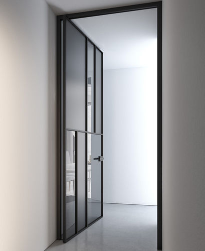 Tür für Innenbereich - CÉLINE - ALBED - Aluminium / Glas / schwenkbar