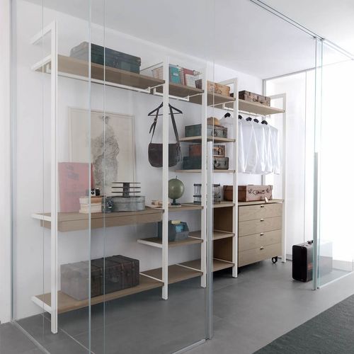 Begehbarer Kleiderschrank / Modul - SOLO - ALBED - wandmontiert / modern / Aluminium