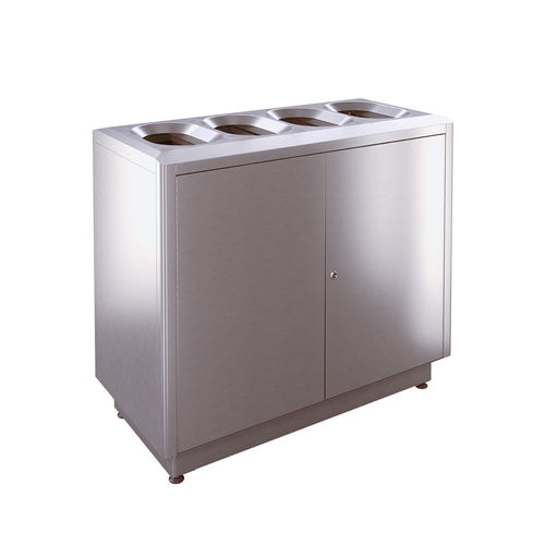 Hygienischer Abfallbehälter - S400 - AUWEKO GmbH - System / Edelstahl / gebürsteter Edelstahl