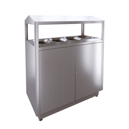 Park-Abfallbehälter - S400D - AUWEKO GmbH - System / Edelstahl / gebürsteter Edelstahl