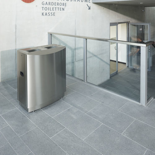 Park-Abfallbehälter - FFJ2 - AUWEKO GmbH - System / Edelstahl / gebürsteter Edelstahl