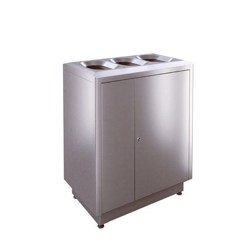 Park-Abfallbehälter - S300 - AUWEKO GmbH - System / Edelstahl / gebürsteter Edelstahl