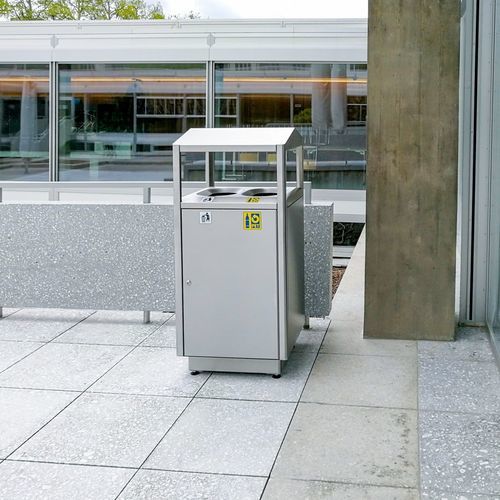 Park-Abfallbehälter - S200D - AUWEKO GmbH - System / Edelstahl / gebürsteter Edelstahl