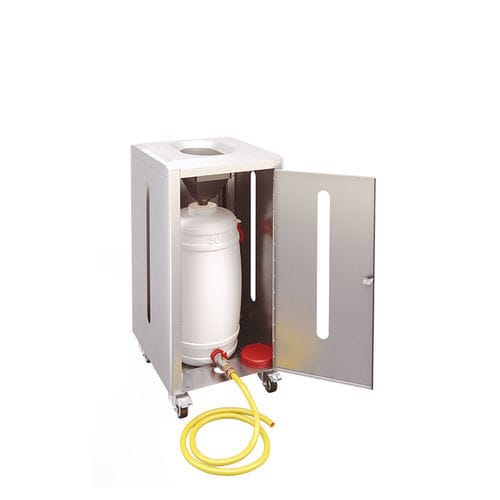 Recyclings-Mülltonnenbox - Skyline Liquid - AUWEKO GmbH - für professionellen Gebrauch / Edelstahl / gebürsteter Edelstahl