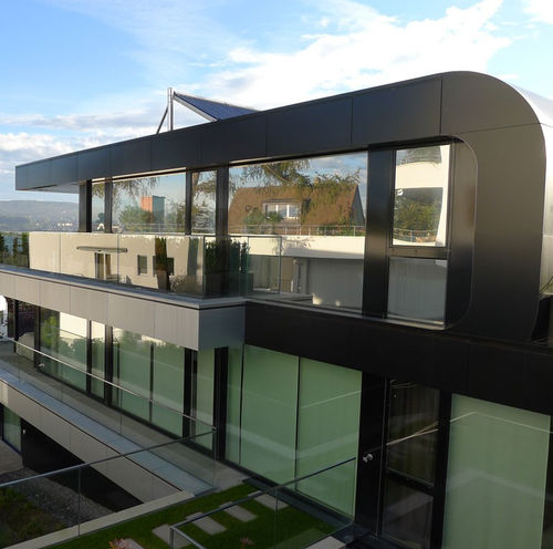 Paneel-Fassadenverkleidung - BOOKCLUB ZURICH - ALUCOBOND - Aluminium / Verbundwerkstoff / zum Einrasten