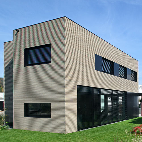 Fassadenverkleidung aus Lamellen - LOFT PASSIVHAUS PHILIPP THALER - ALUCOBOND - Aluminium / Verbundwerkstoff / zum Einrasten