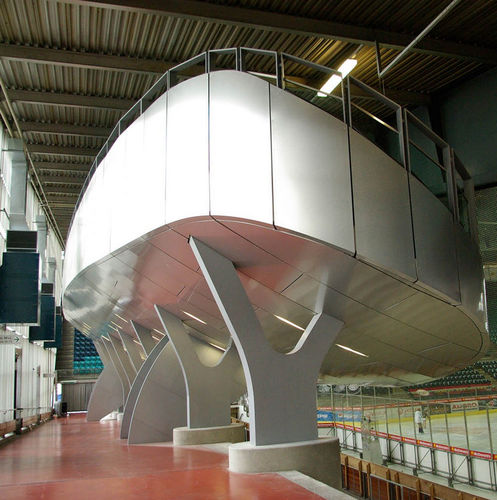 Verkleidungs-Verbundplatte - PATINOIRE DES VERNETS - ICE SKATING RING - ALUCOBOND - für Innenausbau / für Decke / für Dach