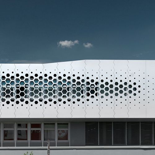 Paneel-Fassadenverkleidung - GOLDHAUBEN-WEBE - ALUCOBOND - Aluminium / Verbundwerkstoff / zum Einrasten