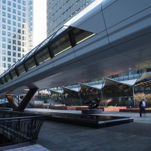 Kassetten-Fassadenverkleidung - CANARY WHARF BRIDGE  - ALUCOBOND - Verbundwerkstoff / Aluminium / zum Einrasten